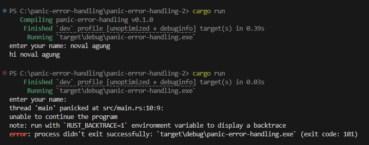 Error Handling, Panic, Operator ?